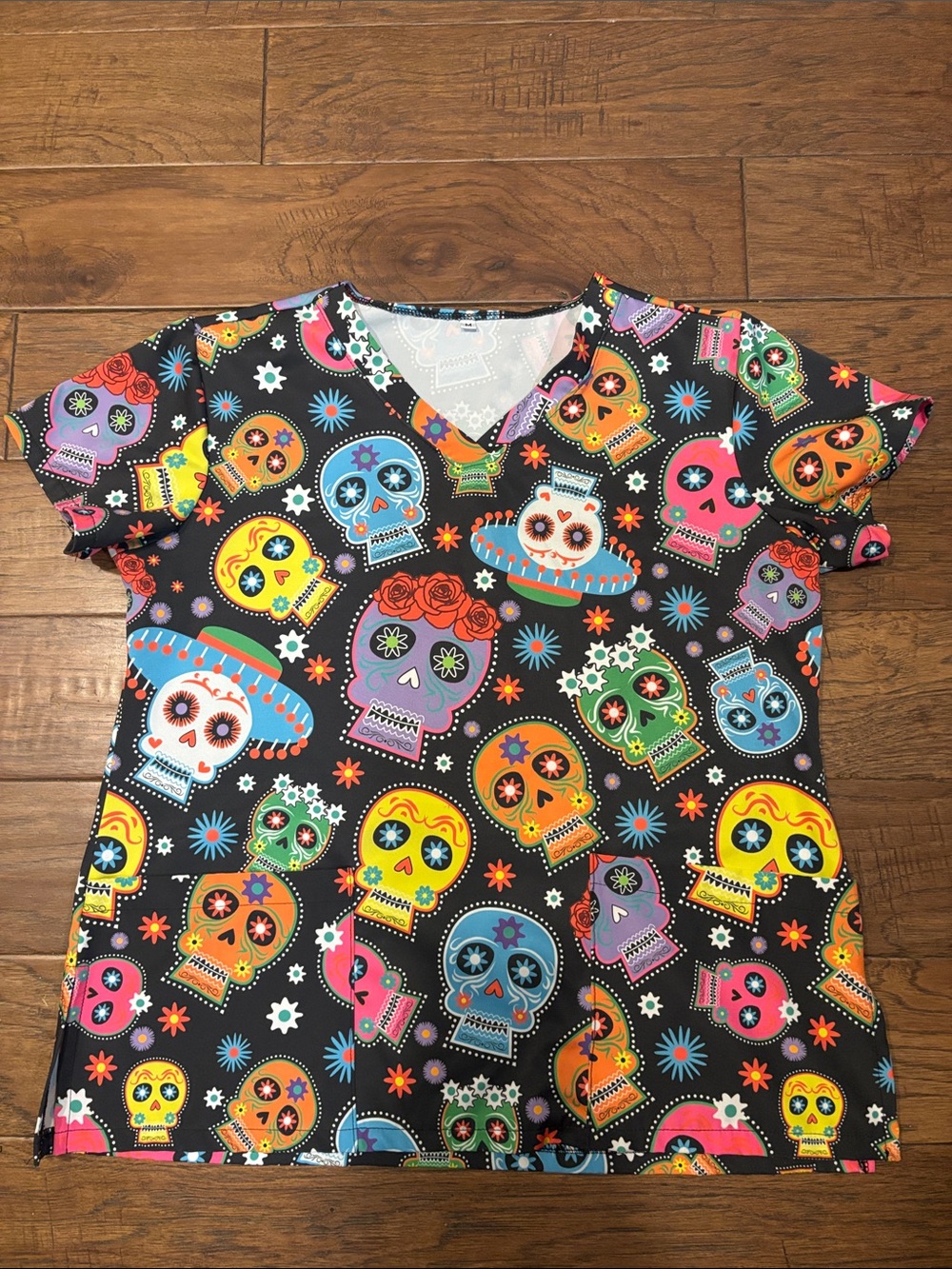 Day of the Dead Scrub Top Halloween 👻